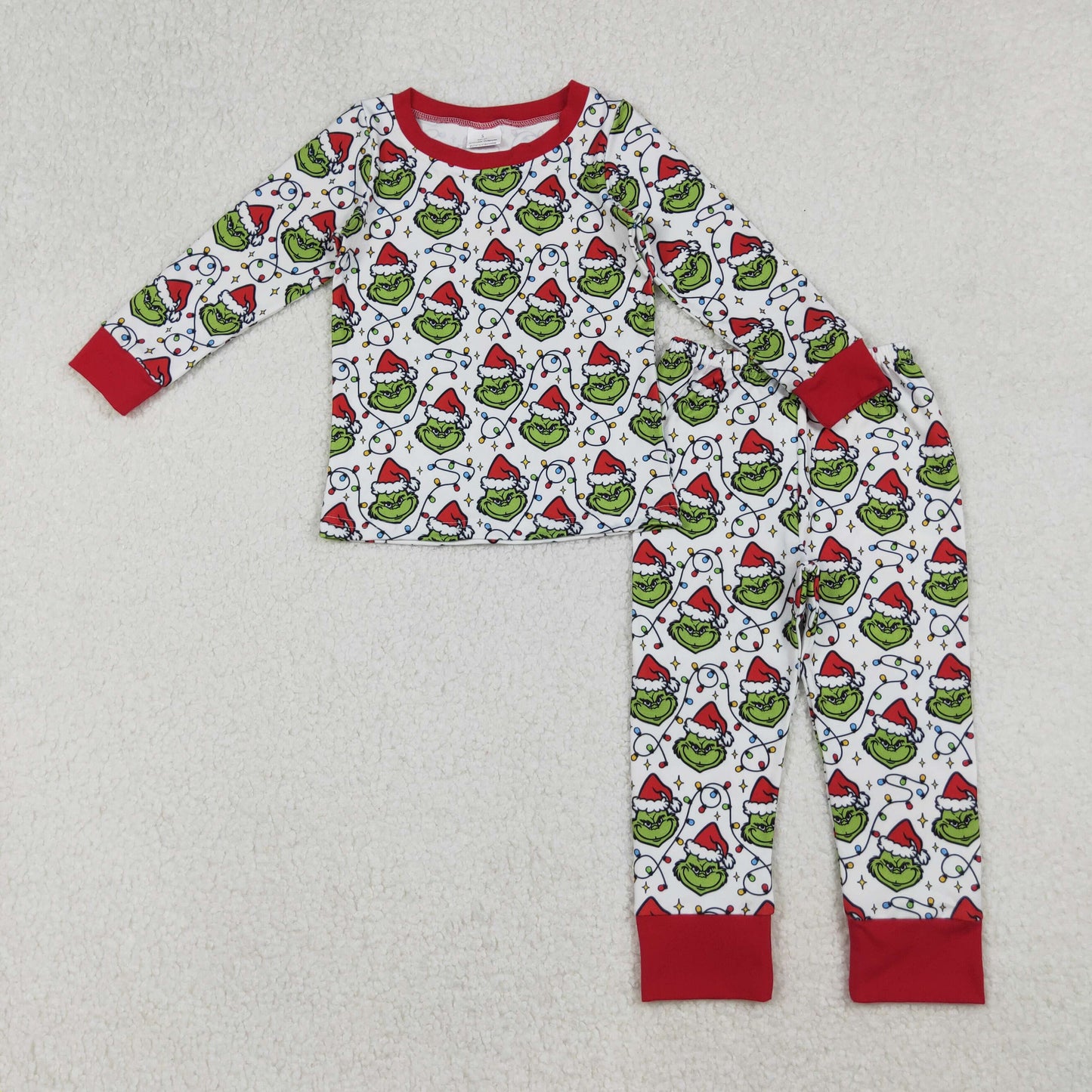Sibling Baby Boys Green Faces Lights Christmas Pajamas Sets Zipper Footie Rompers Blankets