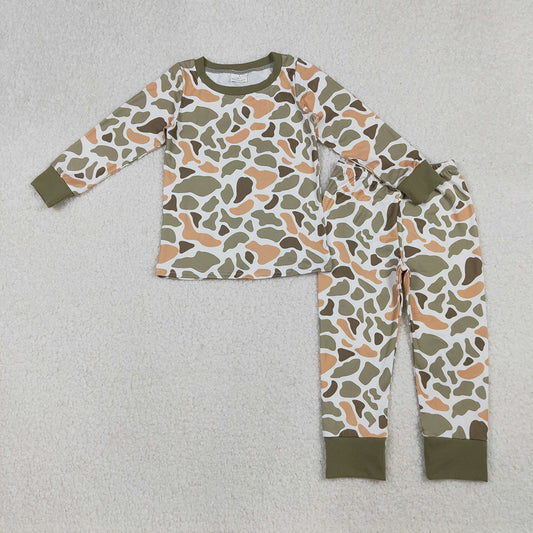 Baby Boys Green Camo Top Pants Southern Pajamas Sets