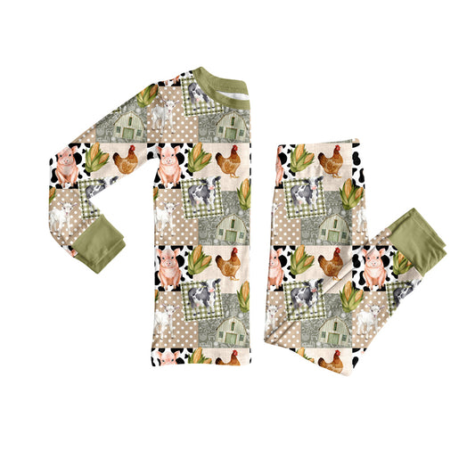 Baby Boys Pigs Chicks Top Pants Farm Pajamas Sets Preorder