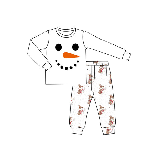 Baby Boys Snowmen Shirts Top Pants Christmas Pajamas Sets Preorder