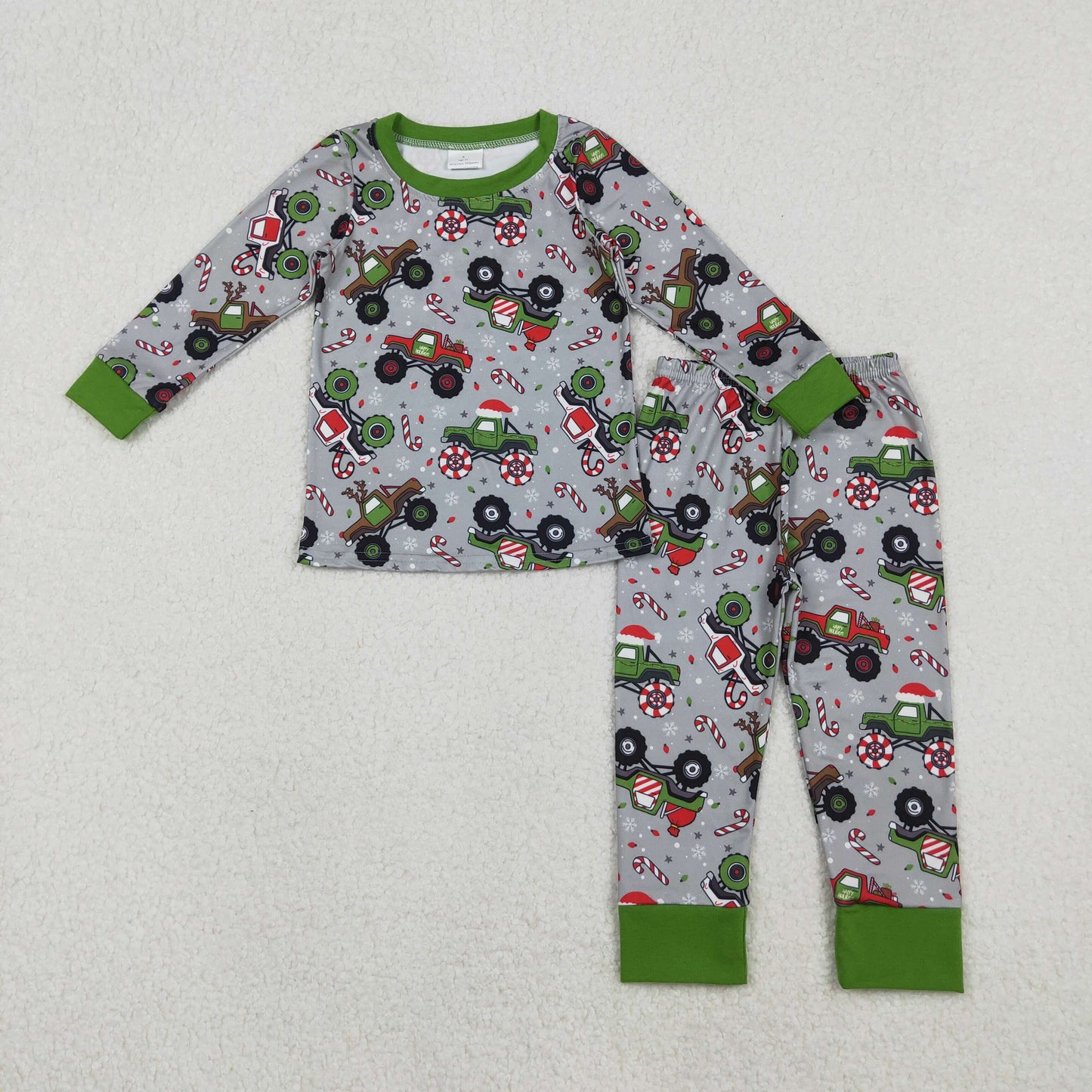 Sibling Baby Boys Christmas Long Sleeves Santa Gingerbread Top Pant Pajamas Sets