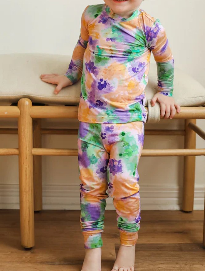 Baby Boys Mardigras Camo Print Top Pants Pajamas Sets Preorder