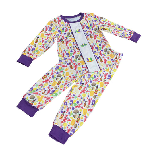 Baby Boys Mardigras Anchors Crayfishes Top Pants Pajamas Sets Preorder