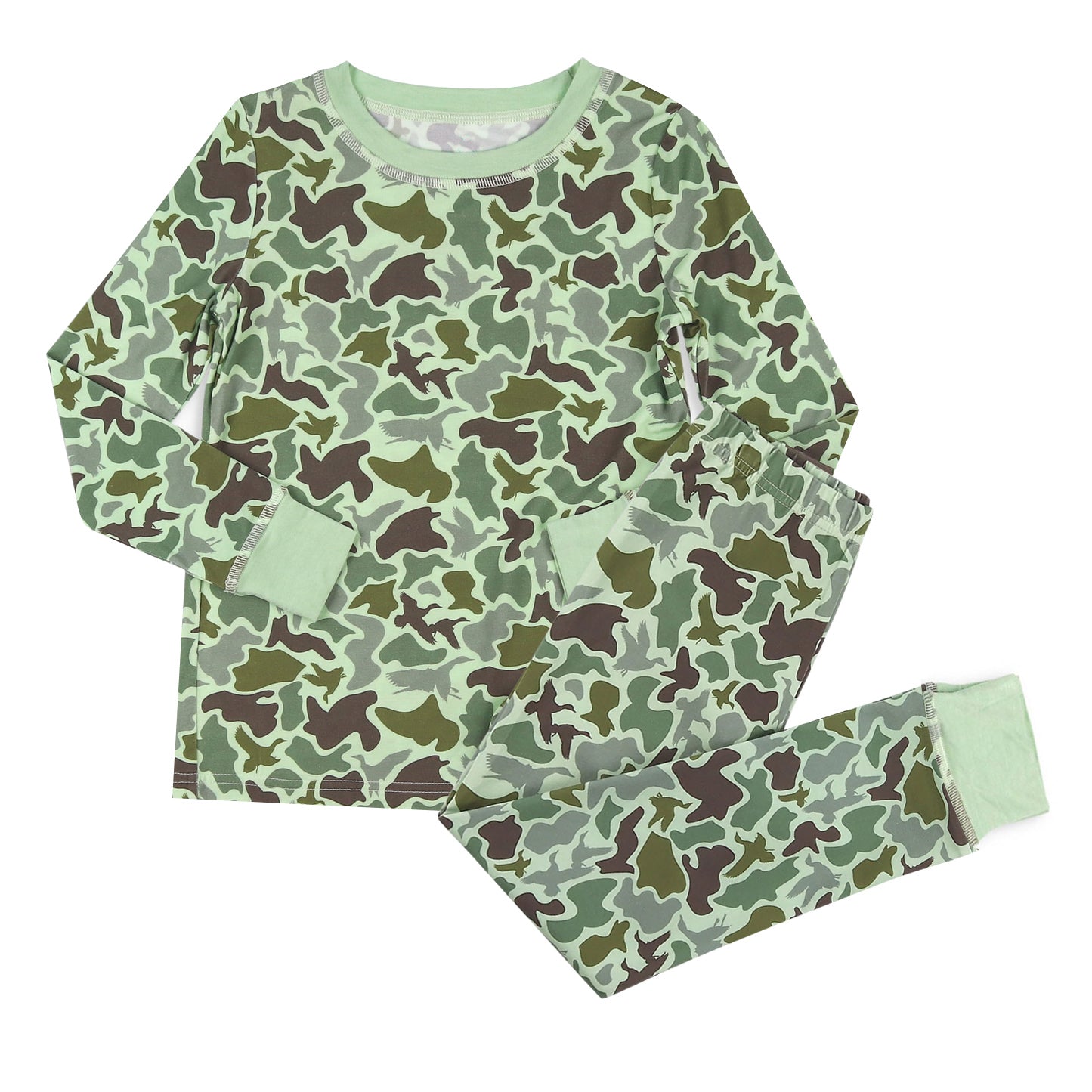 Baby Boys Green Ducks Camo Top Pants Southern Pajamas Sets Preorder