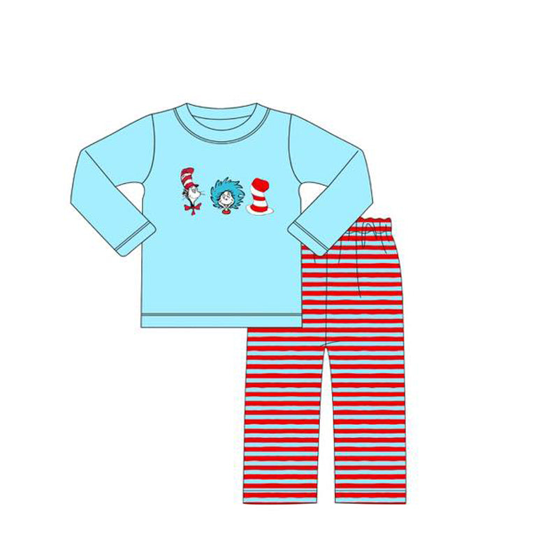 Baby Boys Cartoon Mr Reading Top Stripe Pants Clothes Sets Preorder