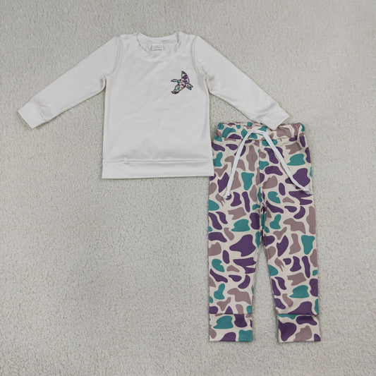 Baby Boys Camo Ducks Top Pants Hunting Clothes Sets