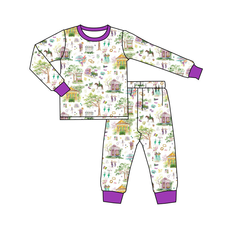Baby Boys Mardigras Anchors Donuts Pants Pajamas Sets Preorder