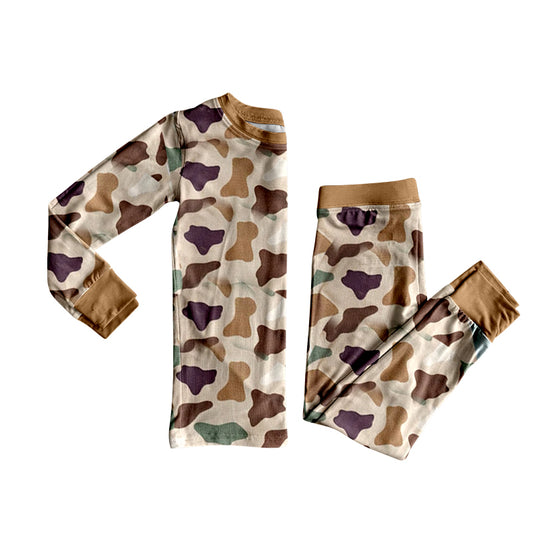 Baby Boys Brown Camo Top Pants Southern Pajamas Sets Preorder
