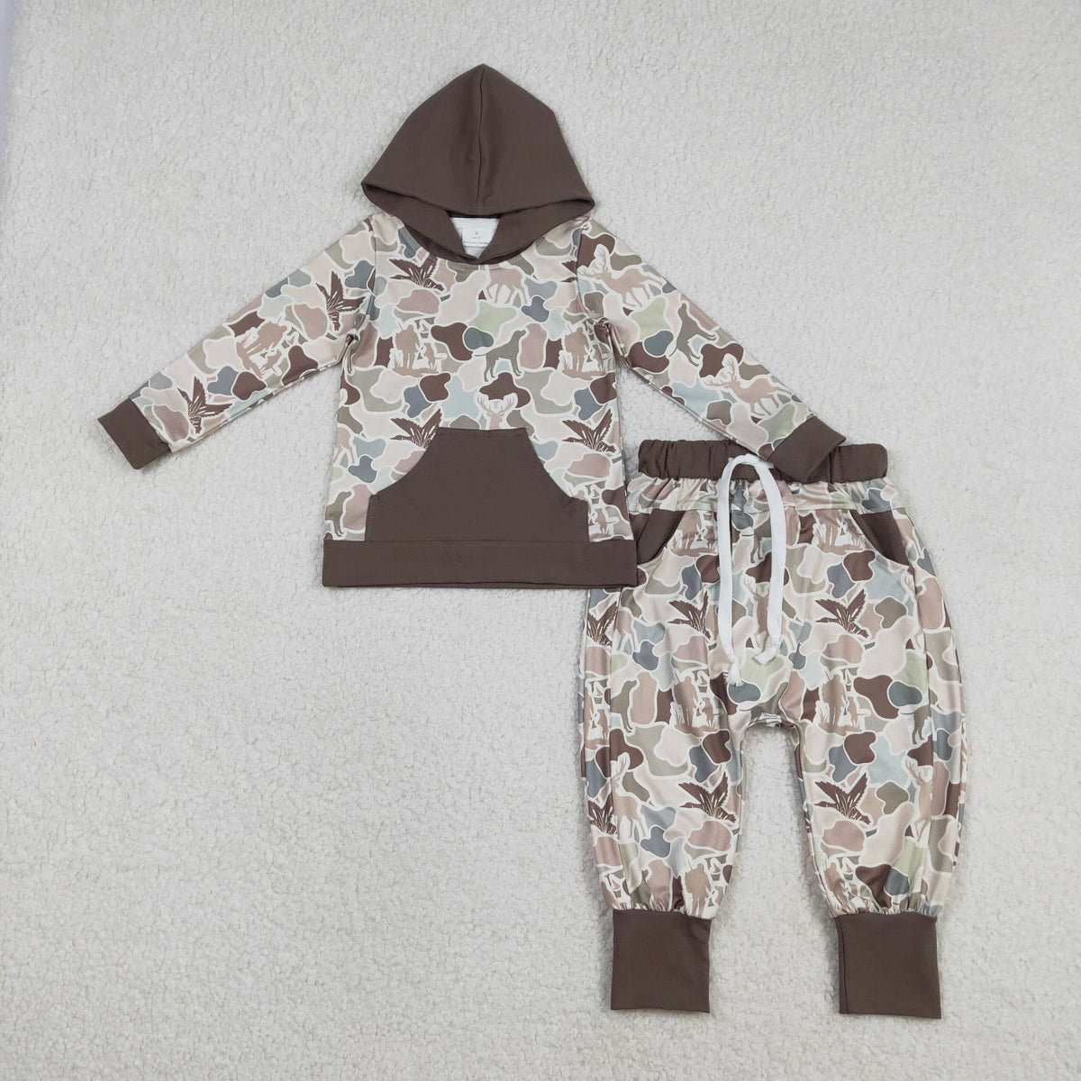 Sibling Baby Boys Western Southern Camo Cows Pocket Hoodie Joggers Clothes Sets