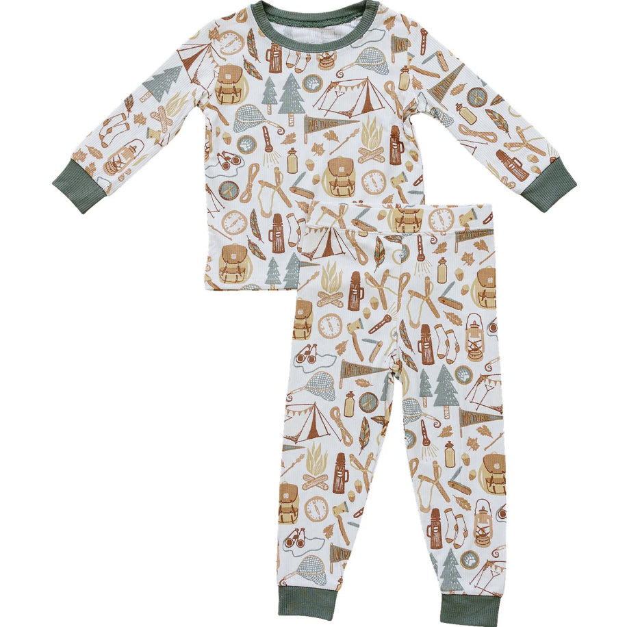 BLP1406Baby Boys Adventure Nature Top Pants Western Pajamas Sets Preorder