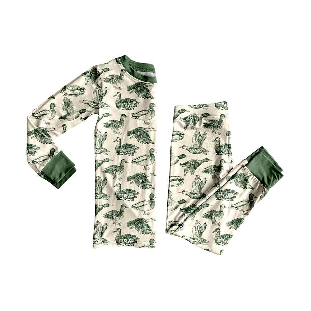 Baby Boys Green Ducks Top Pants Hunting Pajamas Sets Preorder
