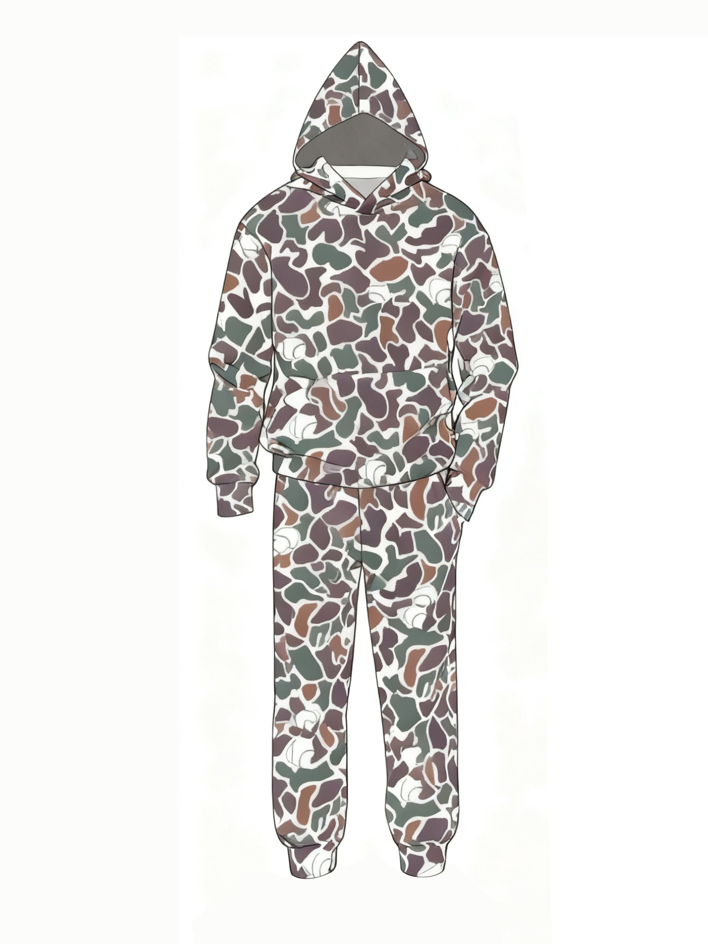 Baby Boys Southern Camo Hoodies Pockets Jogger Pants Clothes Sets Preorder