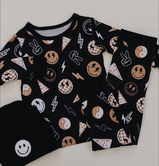 Baby Boys Smiles Lightnings Top Pants Western Pajamas Sets Preorder