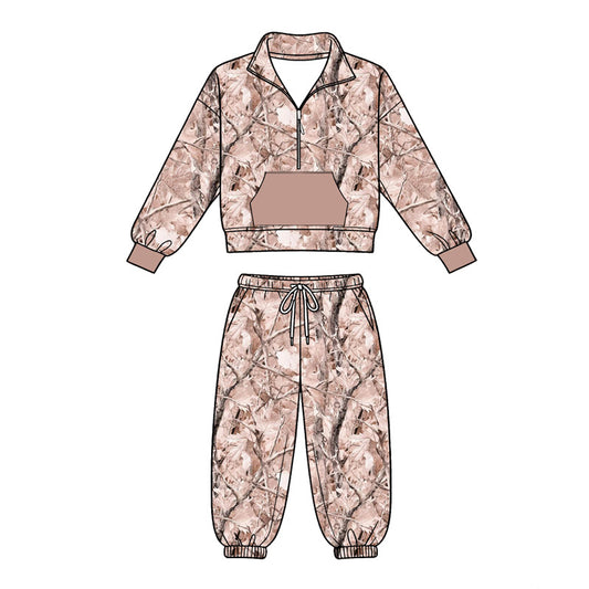 Baby Boys Southern Camo Zip Pocket Pullovers Jogger Pant Clothes Sets Preorder