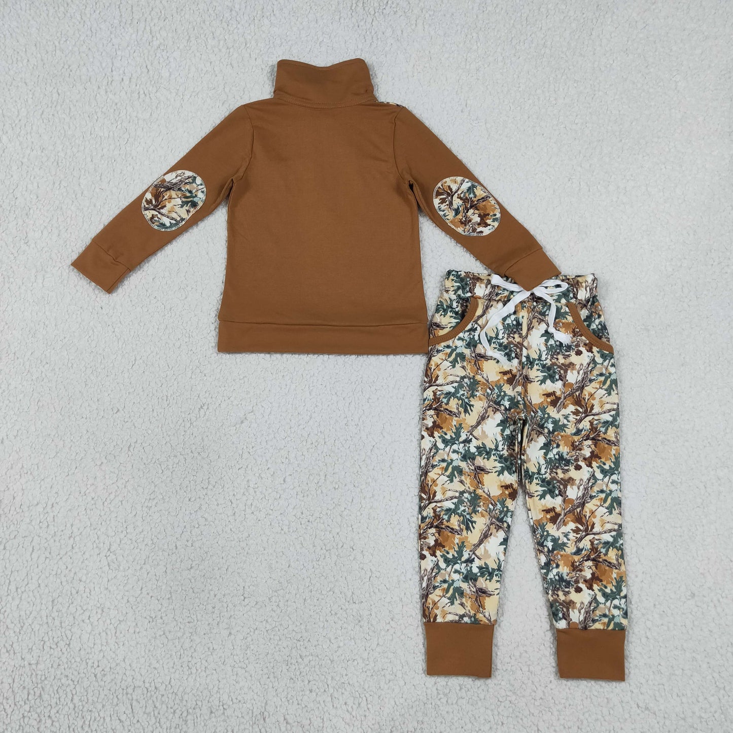 Sibling Baby Boys Long Sleeves Ducks Camo Zip Pullovers Pockets Joggers Clothes Sets