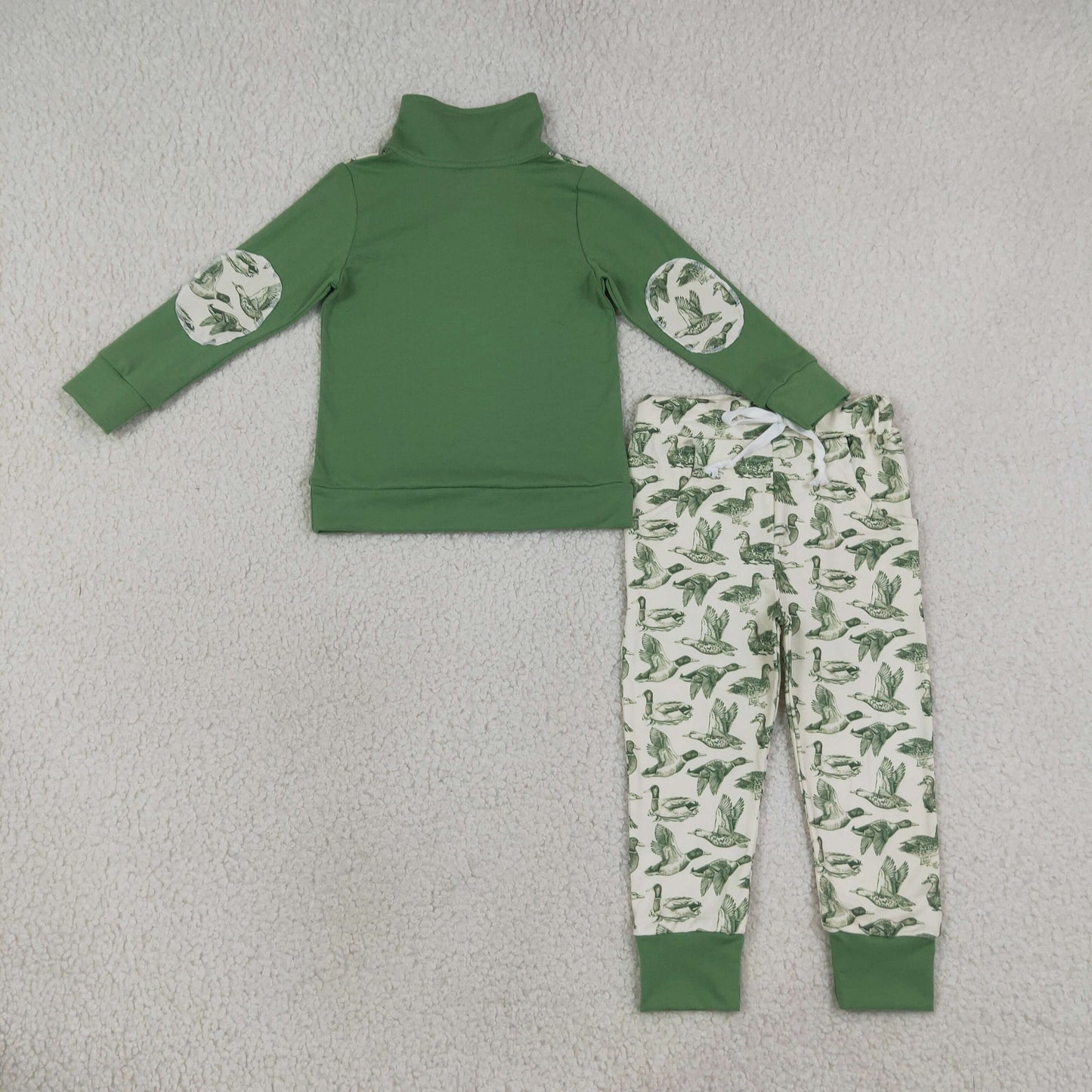 Sibling Baby Boys Long Sleeves Ducks Camo Zip Pullovers Pockets Joggers Clothes Sets