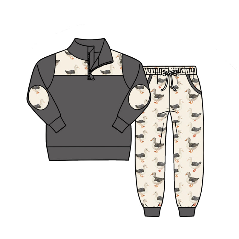Baby Boys Long Sleeve Zip Pullover Top Ducks Pockets Jogger Hunting Clothes Sets Preorder