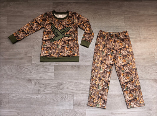 Baby Boys Southern Leaves Camo Duck Top Pant Hunting Clothes Sets Preorder