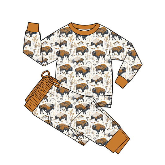 Baby Boys Flowers Cows Top Pockets Jogger Western Clothes Sets Preorder