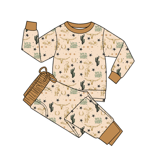 Baby Boys Cows Cactus Top Pockets Jogger Wild West Clothes Sets Preorder