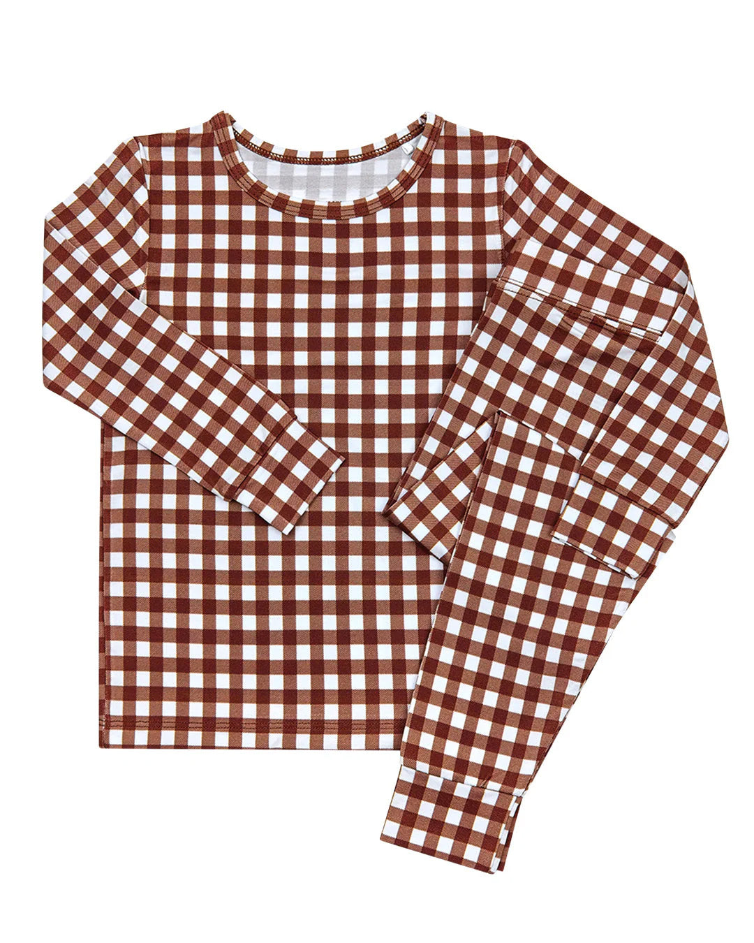 Preorder moq 5 Baby Boys Red Checked Top Pants Fall Pajamas Clothes Sets