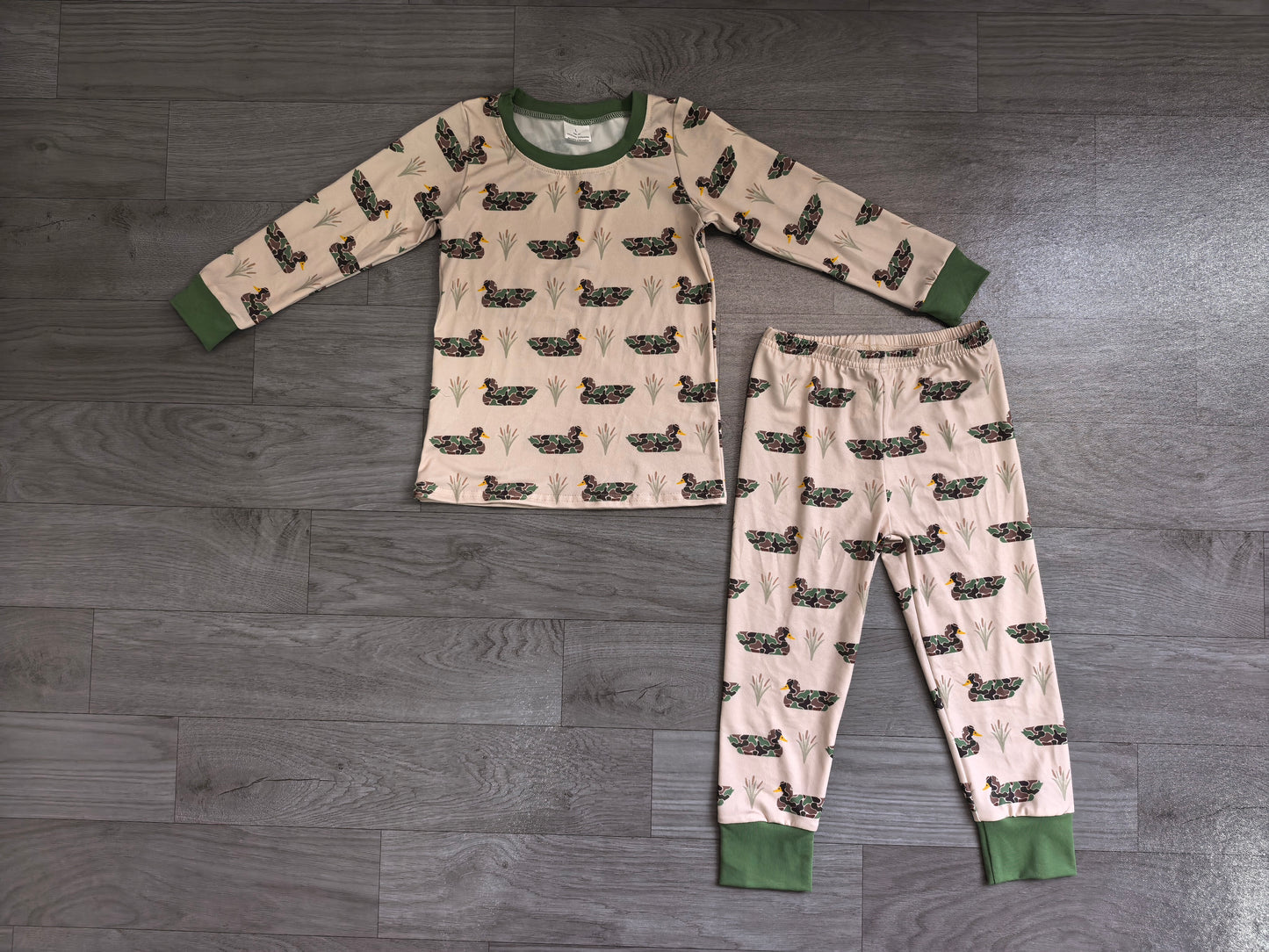 Baby Boys Camo Ducks Plaid Top Pants Hunting Pajamas Sets Preorder