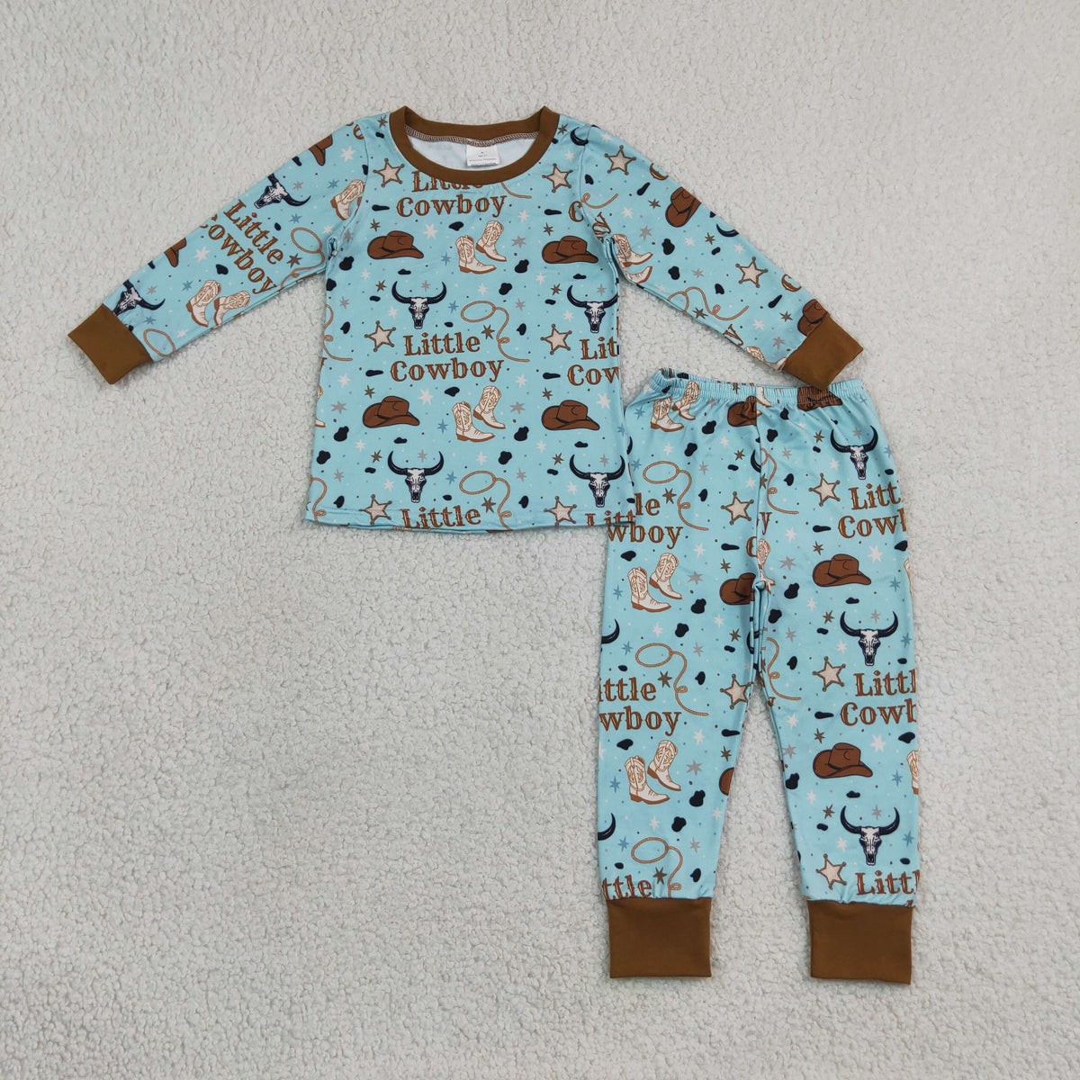Sibling Baby Boys Little Cowboys Boots Hats Top Pant Western Pajamas Set Zip Rompers