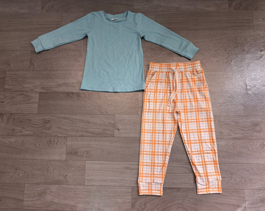 Embroidery Pumpkins Turkey Baby Boys Pockets Pant Thanksgivings Clothes Sets Preorder