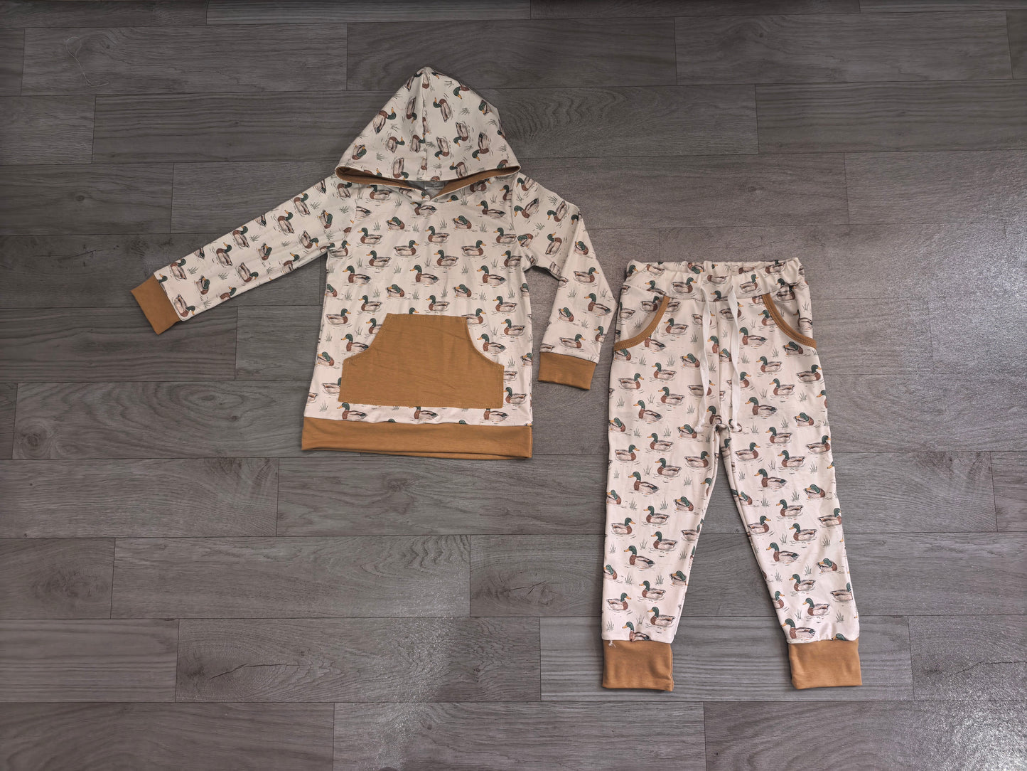 Baby Boys Ducks Pocket Hoodie Jogger Pants Hunting Clothes Set Preorder