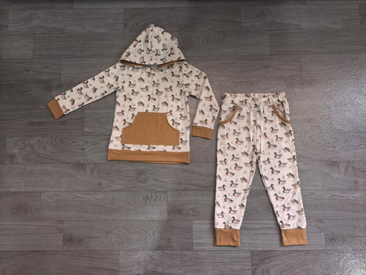 Baby Boys Ducks Pocket Hoodie Jogger Pants Hunting Clothes Set Preorder