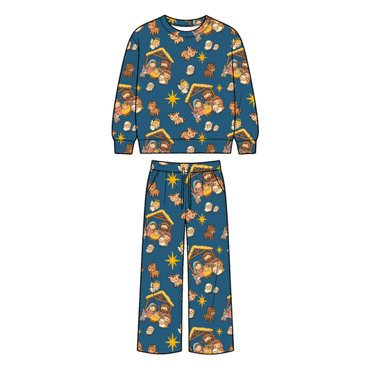 Preorder moq 5 Baby Boys Angle Nativity Top Pockets Pants Clothes Set