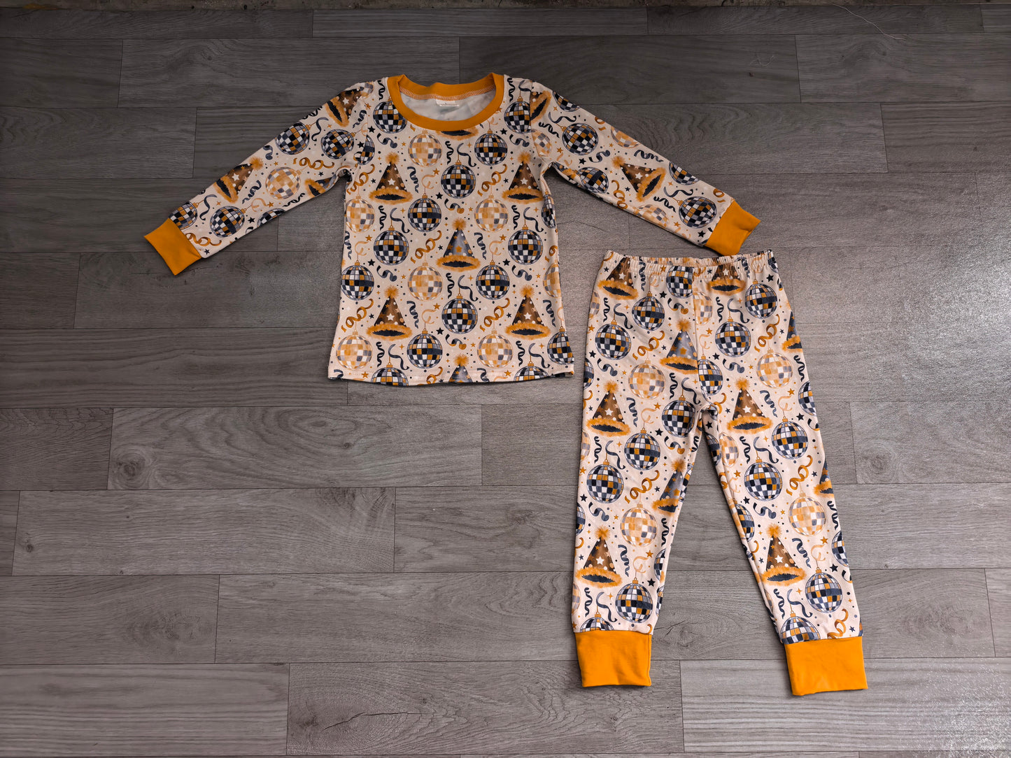 Baby Boys Stars Lights Top Pant Happy New Year Pajamas Sets Preorder