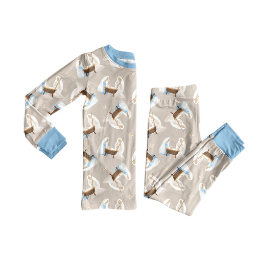 Preorder moq 5 Baby Boys Nativity Top Pant Pajamas Sets