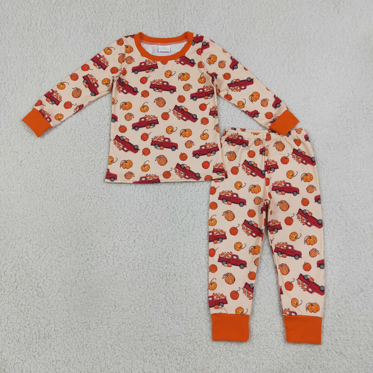 Baby Boys Pumpkins Trucks Top Pant Fall Pajamas Sets