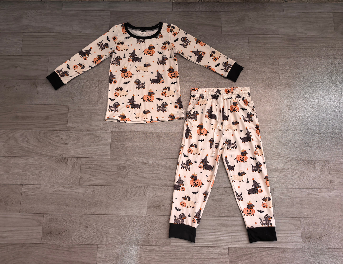 Baby Boys Ghost Pumpkin Dogs Top Pockets Joggers Halloween Clothes Set Preorder
