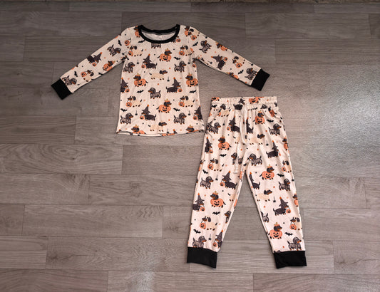 Baby Boys Ghost Pumpkin Dogs Top Pockets Joggers Halloween Clothes Set Preorder