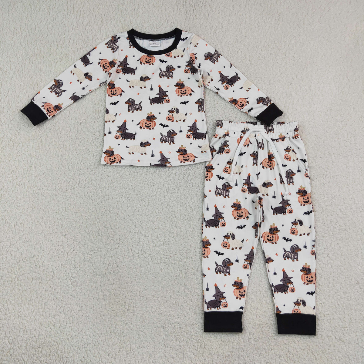 Baby Boys Ghost Pumpkin Dogs Top Pockets Joggers Halloween Clothes Set