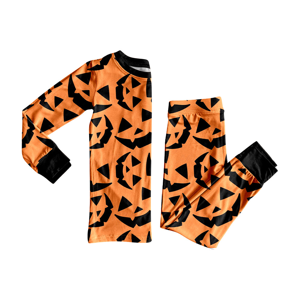 Preorder moq 5 Baby Boys Ghost Pumpkins Top Pant Halloween Pajamas Set