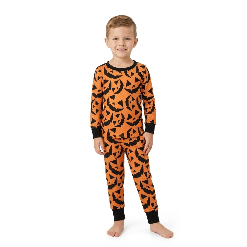 Baby Boys Ghost Pumpkins Top Pant Halloween Pajamas Set