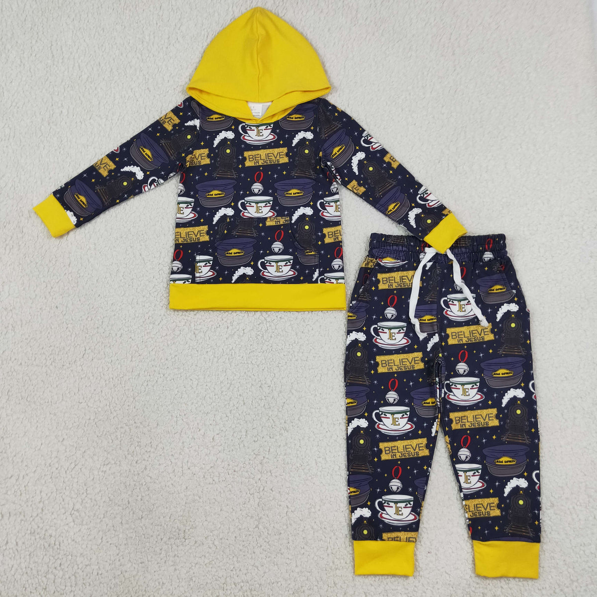 Baby Boys Believe in Jesus Hoodie Pockets Jogger Clothes Set