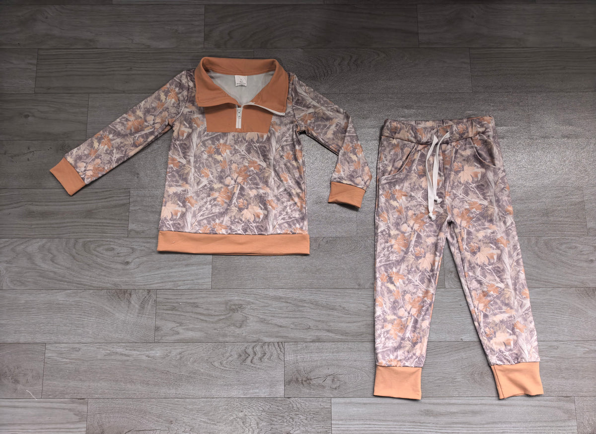 Baby Boys Southern Camo Zip Pullover Pockets Jogger Pant Clothes Sets Preorder