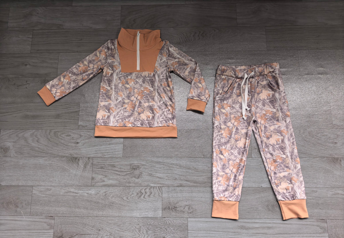 Baby Boys Southern Camo Zip Pullover Pockets Jogger Pant Clothes Sets Preorder