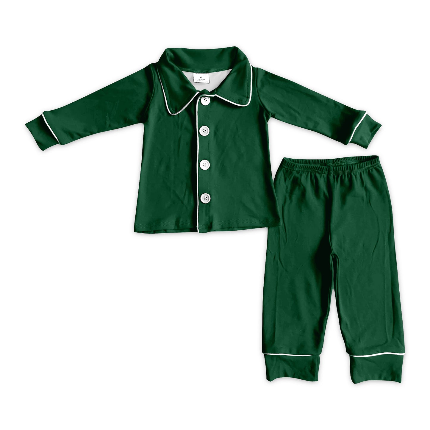 Preorder moq 5 Adult Men Dark Green Button Top Pant Christmas Pajamas Set