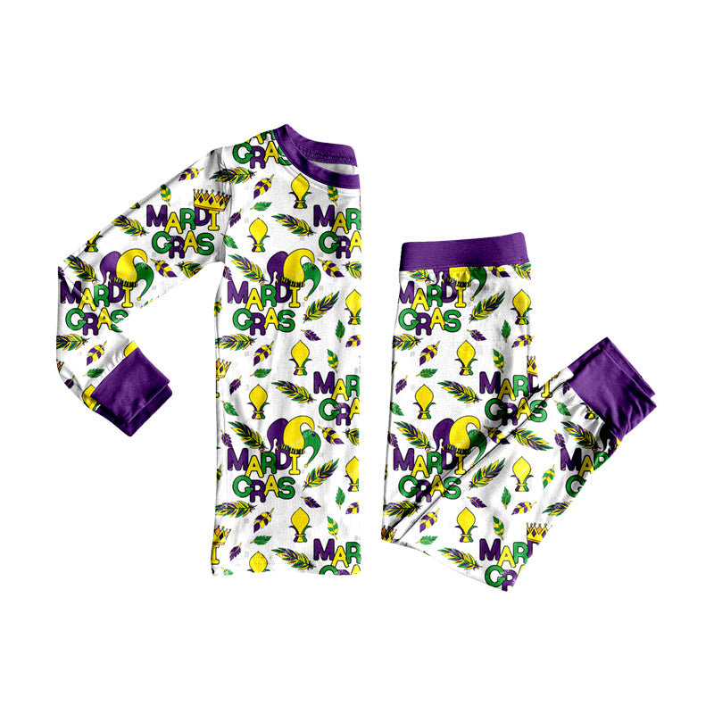 Baby Boys Anchors Crowns Top Pant Mardigras Pajamas Set Preorder
