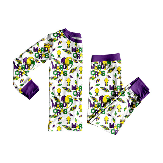 Baby Boys Anchors Crowns Top Pant Mardigras Pajamas Set Preorder