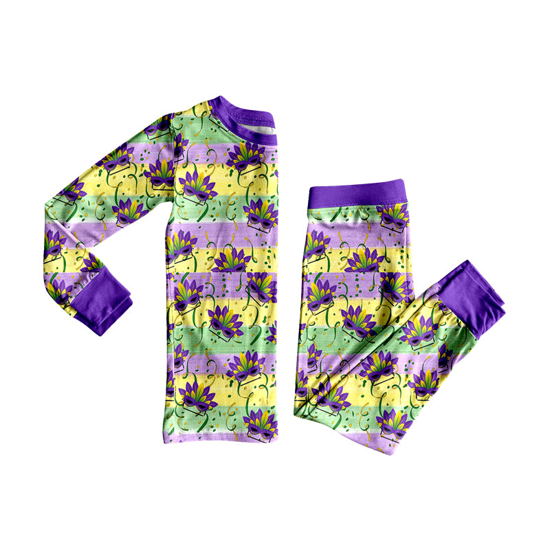 Baby Boys Anchors Masks Top Pant Mardigras Pajamas Set Preorder