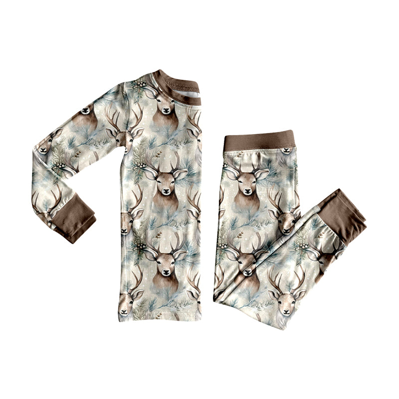 Baby Boys Deer Camo Top Pant Hunting Pajamas Set Preorder