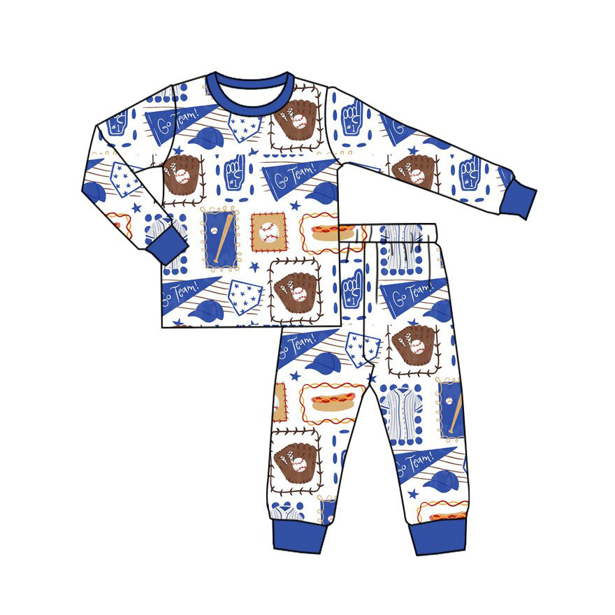 Baby Boys Baseballs Go Team Top Pant Pajamas Set Preorder