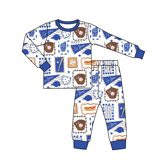 Baby Boys Baseballs Go Team Top Pant Pajamas Set Preorder