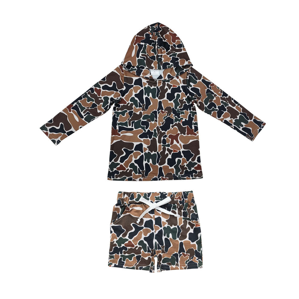 Sibling Baby Boys Long Sleeve Southern Camo Drip Sprinkles Hoodies Pockets Shorts Clothes Sets